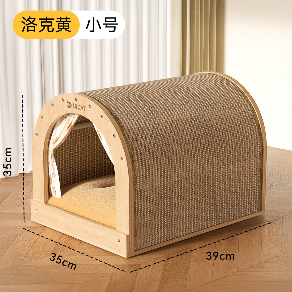 Cat arc-shaped house Cat bed sisal cat scratch board Play and sleep all-in-one pet cat toy cat scratcher