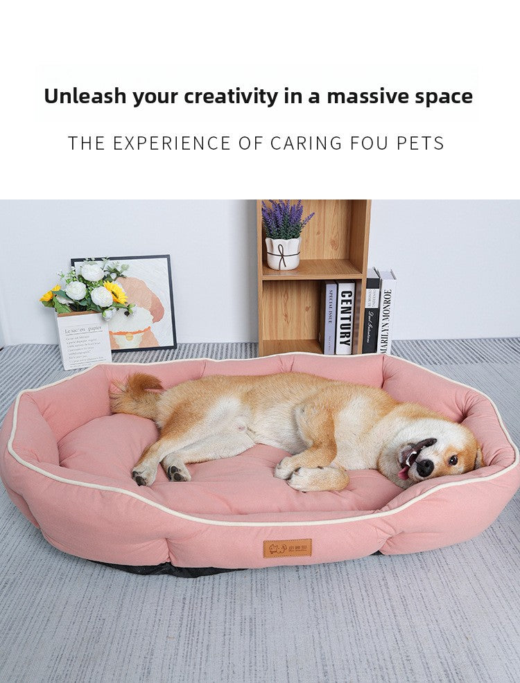 Dog Bed All-Season Pet Bed Non-Slip Pet Mat Medium Dog Yuanbao Shape Dog Mat Dog Bed Pet Mat
