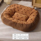 Elliptical polka dot plush pet bed; Circular thickened nest for pet pads; Winter warm cat beds, dog MATS, dog beds