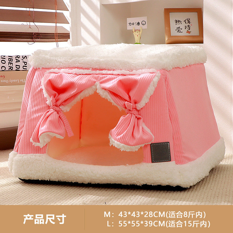 Winter warm pet beds and cat beds; Heat storage and warmth preservation Closed design Neither too hard nor too soft; Comfortable and soft; Multiple uses available all year round