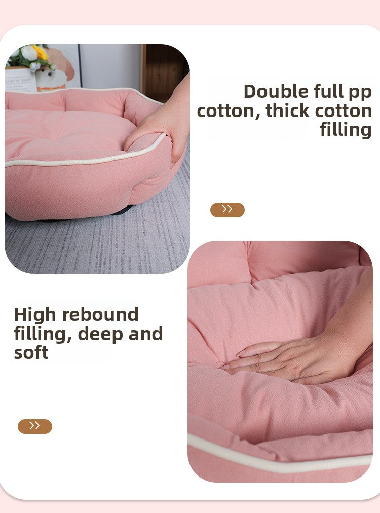 Dog Bed All-Season Pet Bed Non-Slip Pet Mat Medium Dog Yuanbao Shape Dog Mat Dog Bed Pet Mat