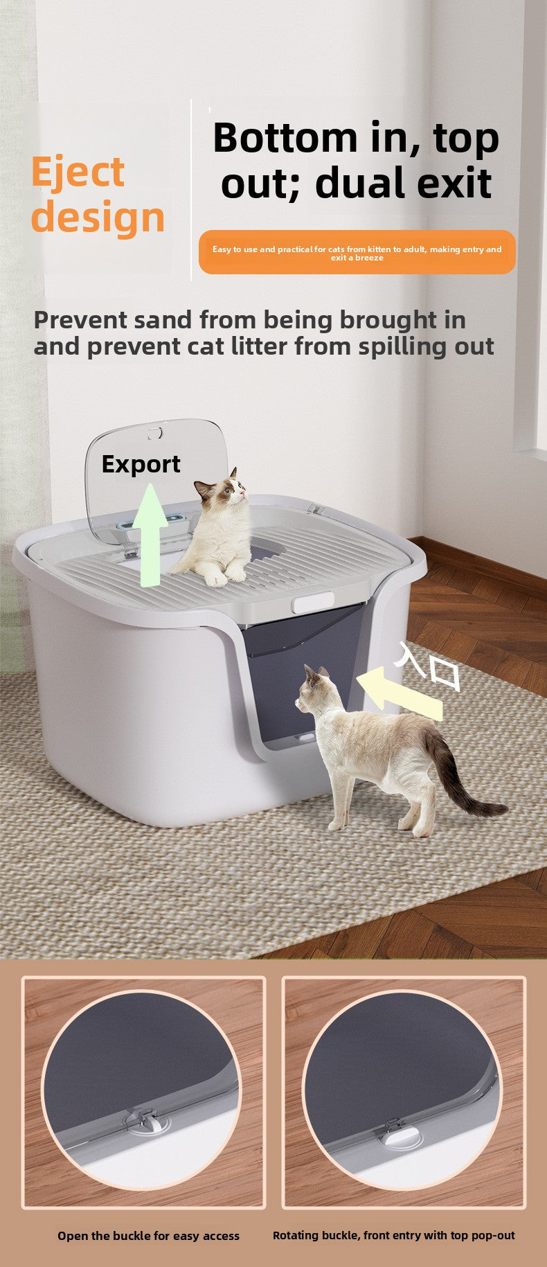 Cat Litter Box Fully Enclosed Deodorizing Cat Litter Scoop Top Entry Pmax Space Cat Litter Tray Cat Toilet Cat Supplies