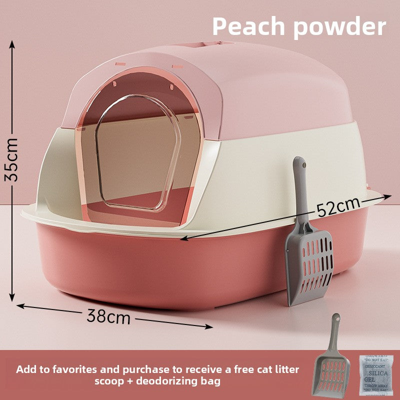 Oversized Litter Box Disinfection Deodorant Fully Enclosed Cat Toilet Litter Box Bason Extra Large Splash-Proof Wholesale