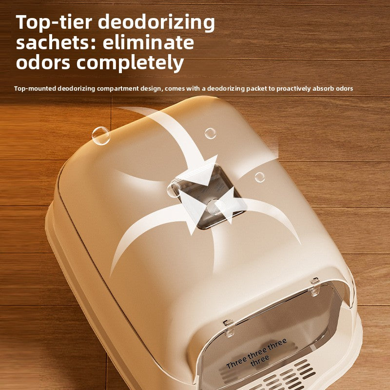 Extra Large Cat Litter Box Fully Enclosed Extra Large Odor-Isolating Easy-to-Clean Cat Toilet Pet Supplies