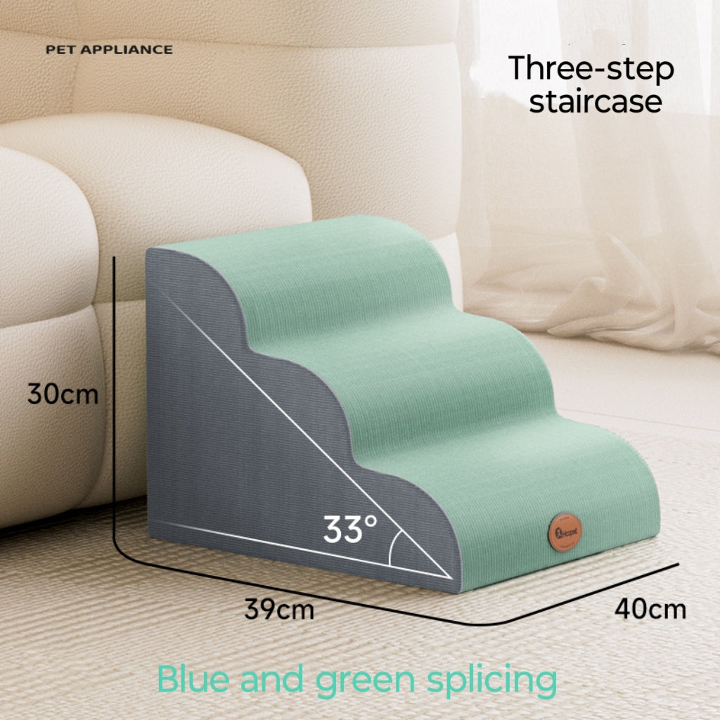Solid-color movable sponge anti-slip pet staircase; The little dog by the bedside is climbing the ladder. Step slope bed; Suitable for small and medium-sized dogs