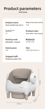 Smart Cat Litter Box Fully Automatic Cat Litter Box Splash-Proof Open Design Easy to Clean Cat Toilet Automatic Scooper