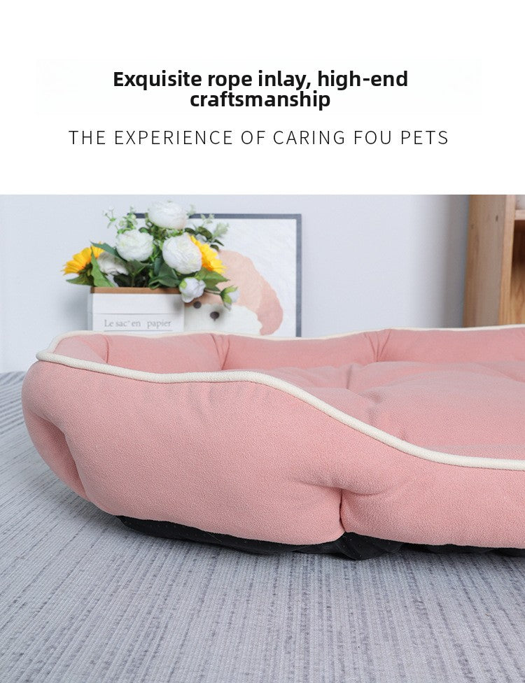 Dog Bed All-Season Pet Bed Non-Slip Pet Mat Medium Dog Yuanbao Shape Dog Mat Dog Bed Pet Mat