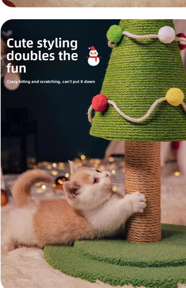 Christmas Tree Sisal Cat Scratching Board Wear-Resistant Non-Shedding Cat Claw Board Cat Climbing Frame Nest Integrated Cat Scratching Post Cat Toy